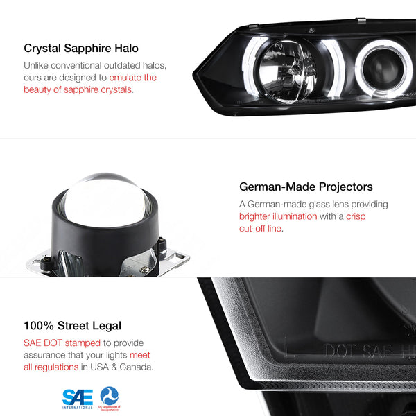 2006-2011 Honda Civic Black Headlight