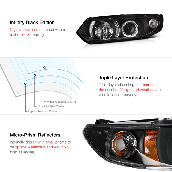2006-2011 Honda Civic Black Headlight