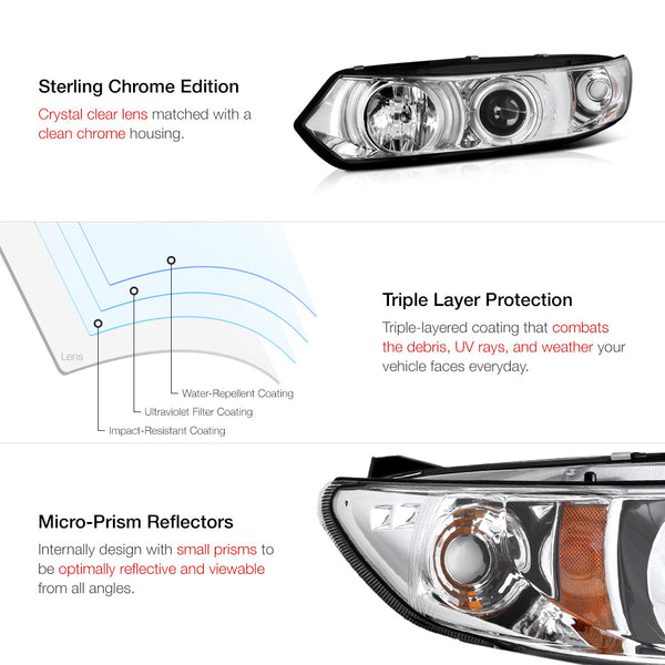 2006-2011 Honda Civic Chrome Headlight
