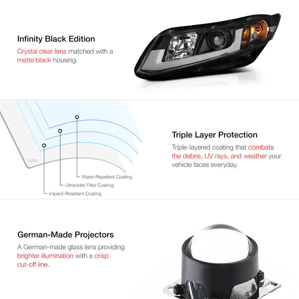 2012-2013 Honda Civic Black Headlight
