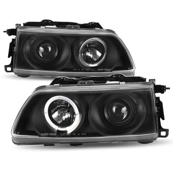1990-1991 Honda Civic Black Headlight