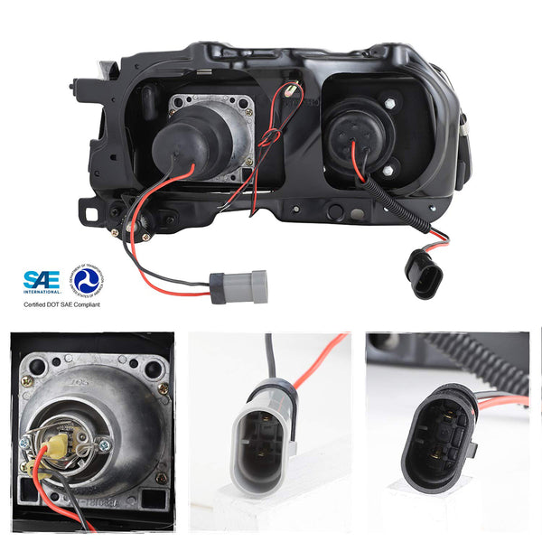 1990-1991 Honda Civic Black Headlight