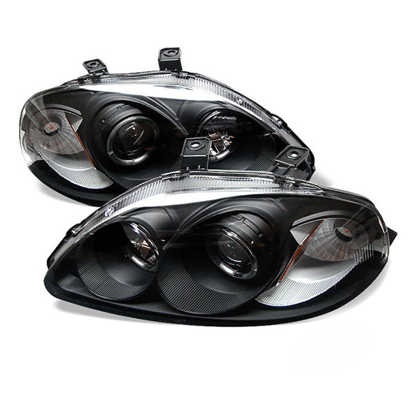 1996-1998 Honda Civic Black Headlight