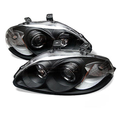 1996-1998 Honda Civic Black Headlight
