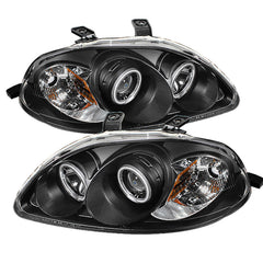 1996-1998 Honda Civic Black Headlight