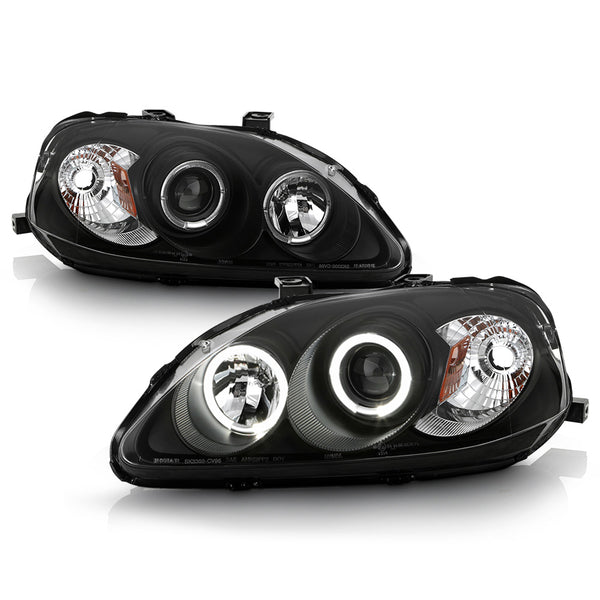 1999-2000 Honda Civic Black Headlight