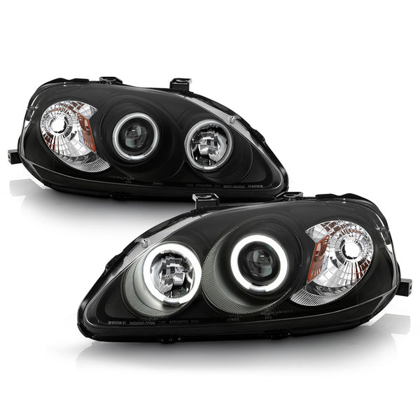 1999-2000 Honda Civic Black Headlight