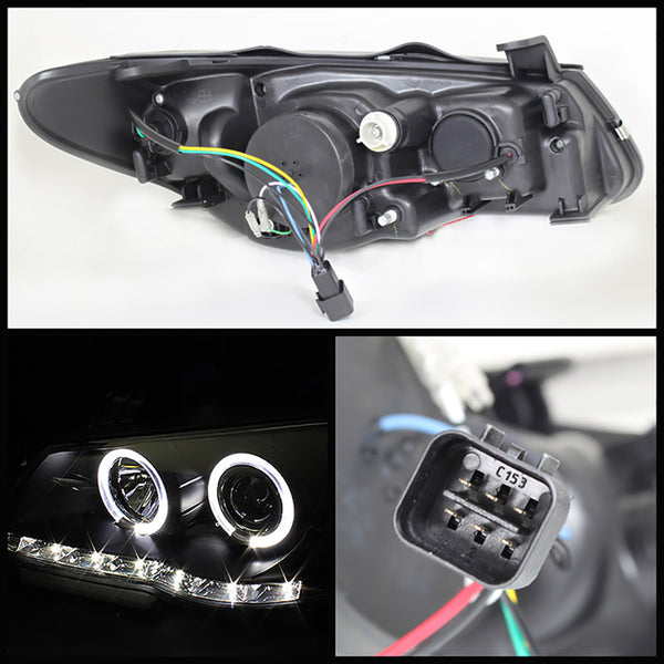 2007-2010 Hyundai Elantra Black Headlight
