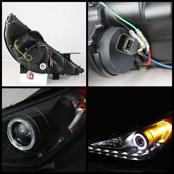 2011-2014 Hyundai Sonata Black Headlight