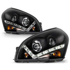 2005-2009 Hyundai Tucson Black Headlight