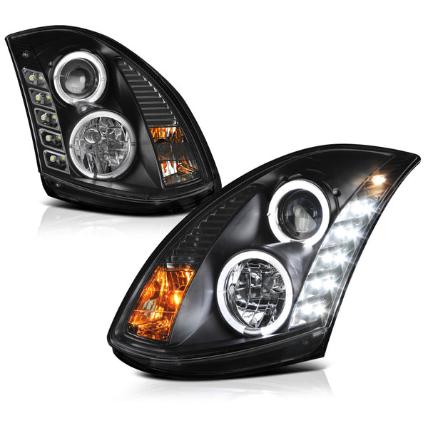 2003-2007 Infiniti G35 Black Headlight