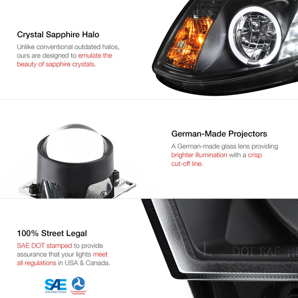 2003-2007 Infiniti G35 Black Headlight
