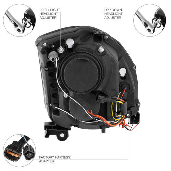 2003-2007 Infiniti G35 Black Headlight