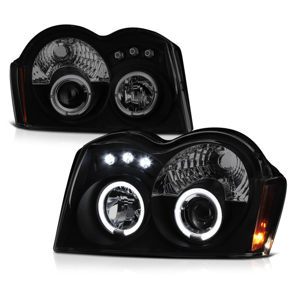 2005-2007 Jeep Grand Cherokee Sinister Black Headlight