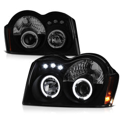 2005-2007 Jeep Grand Cherokee Sinister Black Headlight
