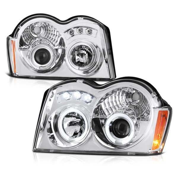 2005-2007 Jeep Grand Cherokee Chrome Headlight