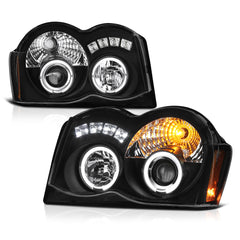 2008-2010 Jeep Grand Cherokee Black Headlight