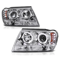 1999-2004 Jeep Grand Cherokee Chrome Headlight