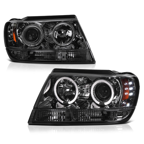1999-2004 Jeep Grand Cherokee Smoked Headlight