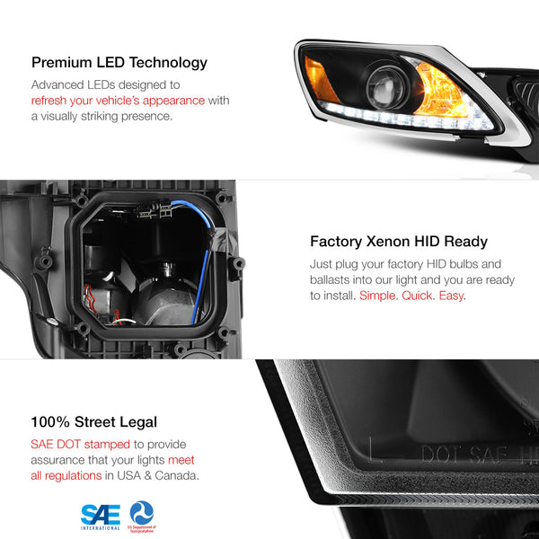 2006-2011 Lexus GS Series Black Headlight