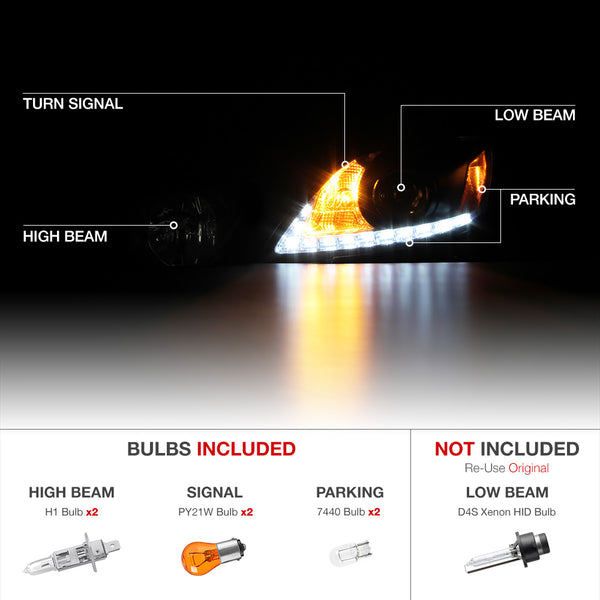2006-2011 Lexus GS Series Black Headlight