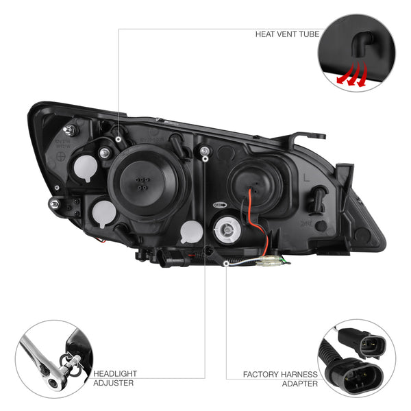 2001-2005 Lexus IS Series Black Headlight