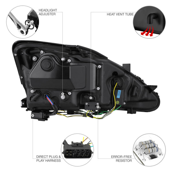 2006-2013 Lexus IS Series Smoked Headlight