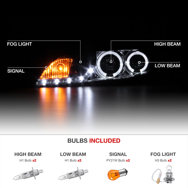 2003-2005 Mazda 6 Smoked Headlight