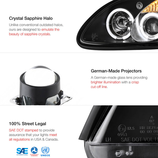 1998-2004 Mercedes-Benz R170 SLK-Class Black Headlight