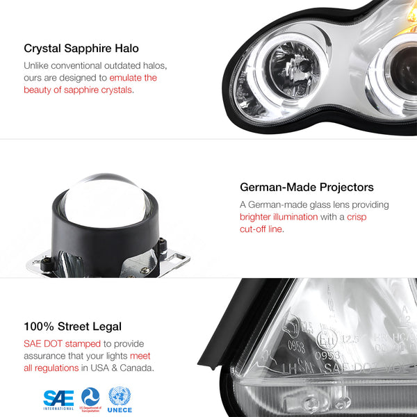 2001-2007 Mercedes-Benz W203 C-Class Chrome Headlight