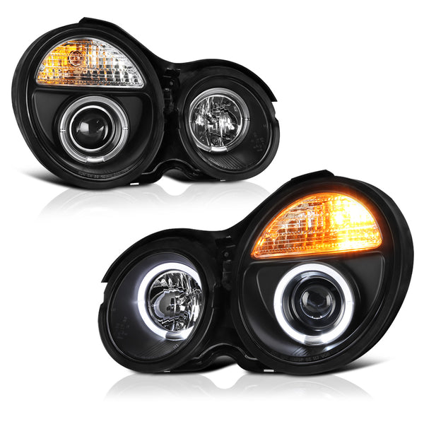 1996-1999 Mercedes-Benz W210 E-Class Black Headlight