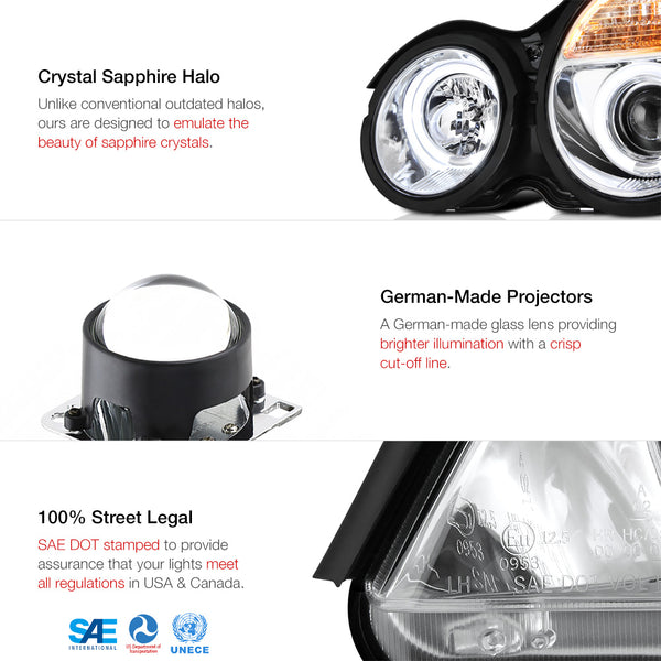 2000-2002 Mercedes-Benz W210 E-Class Chrome Headlight