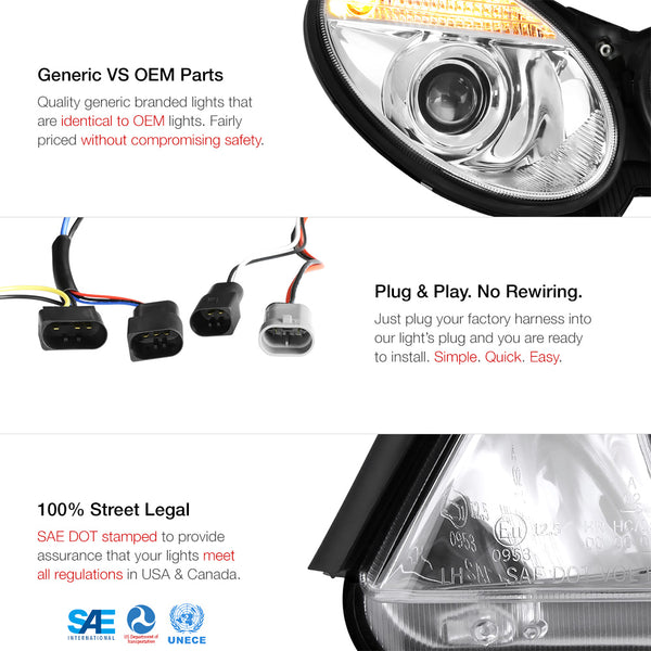 2003-2006 Mercedes-Benz W211 E-Class Chrome Headlight