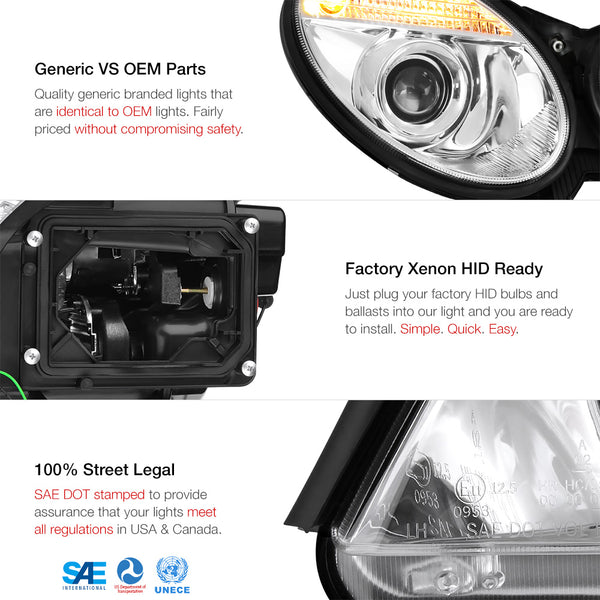 2003-2006 Mercedes-Benz W211 E-Class Chrome Headlight