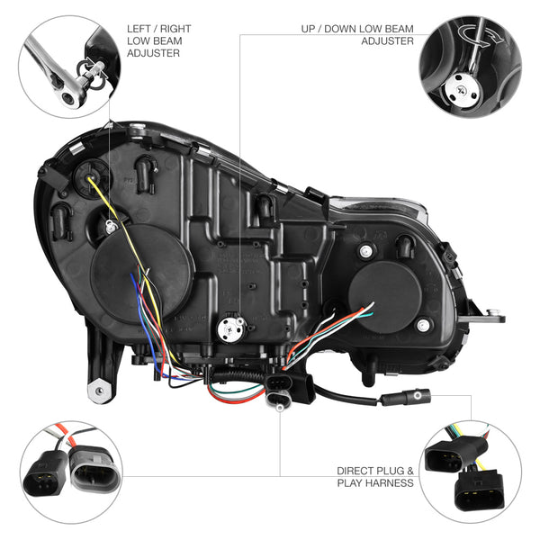 2003-2006 Mercedes-Benz W211 E-Class Black Headlight