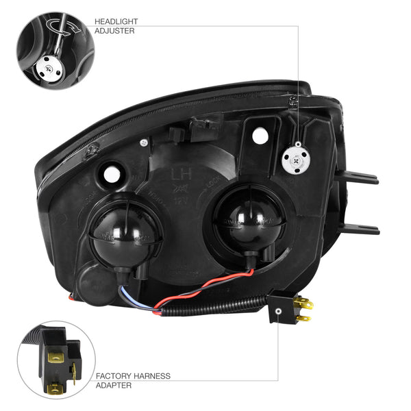 2000-2005 Mitsubishi Eclipse Black Headlight