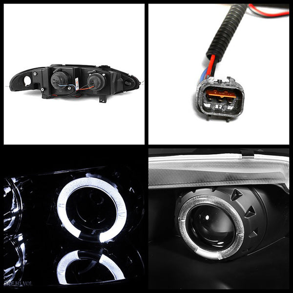 1995-1996 Mitsubishi Eclipse Black Headlight