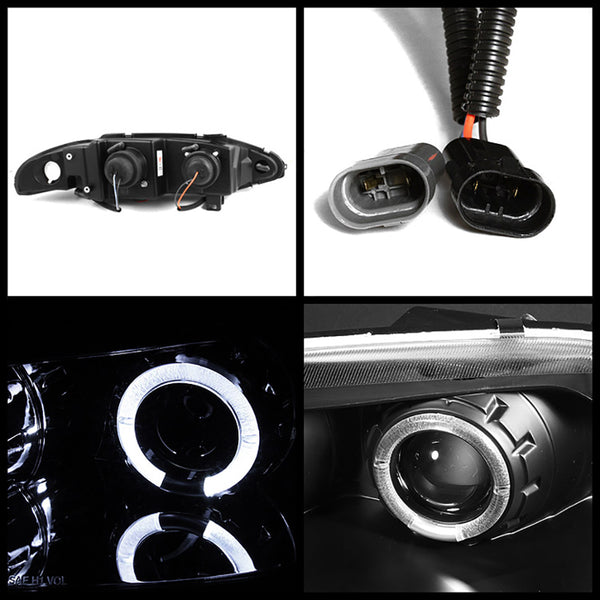 1997-1999 Mitsubishi Eclipse Black Headlight