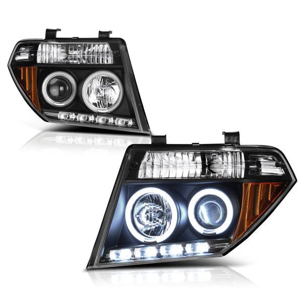2005-2008 Nissan Frontier Black Headlight