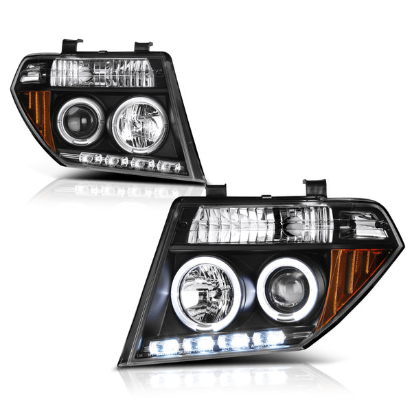 2005-2008 Nissan Frontier Black Headlight