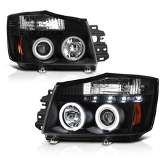 2004-2015 Nissan Titan Black Headlight