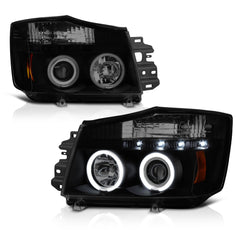 2004-2015 Nissan Titan Sinister Black Headlight