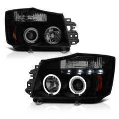 2004-2015 Nissan Titan Sinister Black Headlight