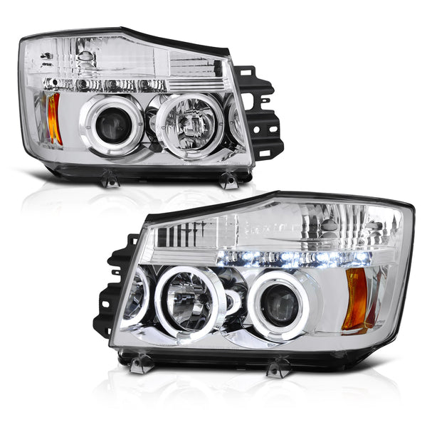 2004-2015 Nissan Titan Chrome Headlight