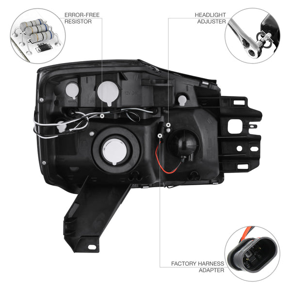 2004-2015 Nissan Titan Chrome Headlight