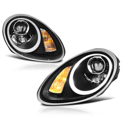 2005-2008 Porsche 987-Series Boxster Black Headlight