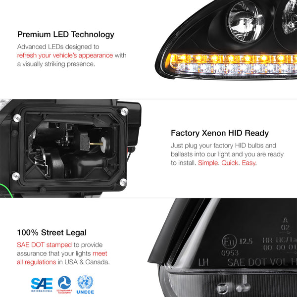 2003-2006 Porsche Cayenne Black Headlight