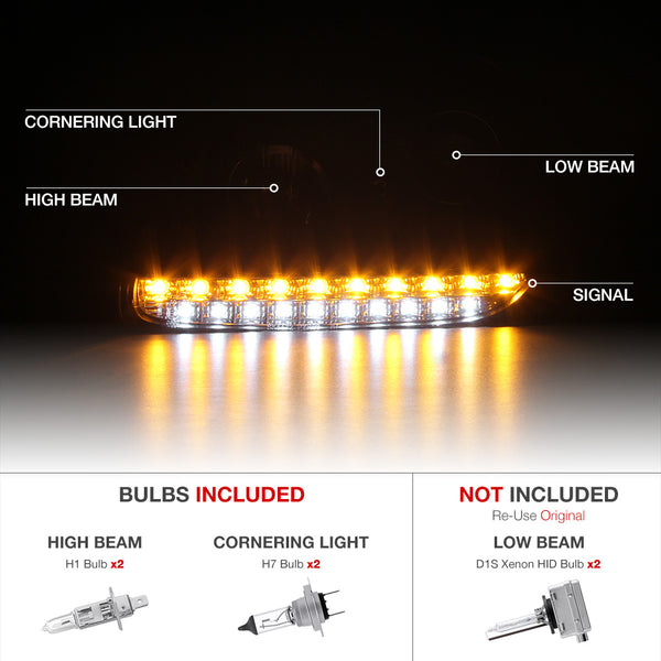 2003-2006 Porsche Cayenne Black Headlight