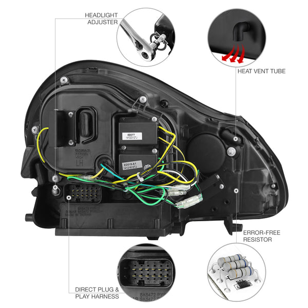 2003-2006 Porsche Cayenne Black Headlight
