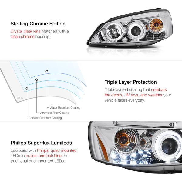 2005-2010 Pontiac G6 Chrome Headlight